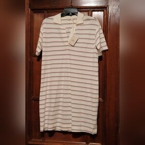 Faherty Sunwashed Pique Polo Striped Dress-Size Small